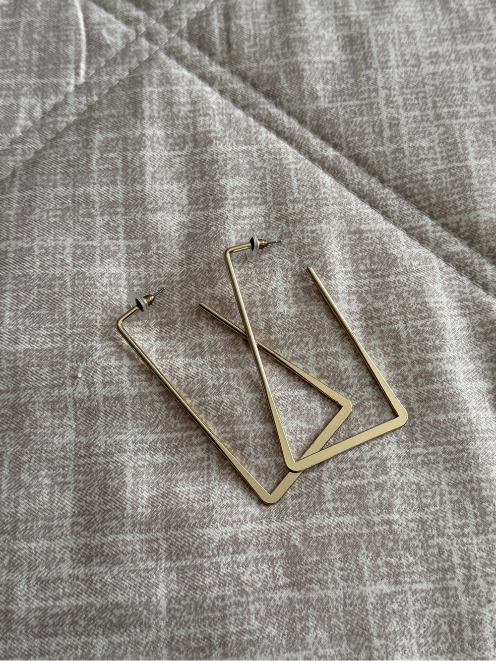Gold-Tone Geometric Rectangle Hoop Earrings - Women Jewelry